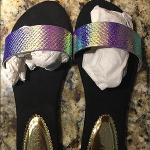BRAND NEW- Holographic Sandals